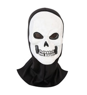 narrenwelt Maske weiß mit schwarzer Haube Horror Halloween Party Event