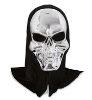 narrenwelt Maske Silber mit Haube Horror Halloween Party Event
