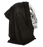narrenwelt Maske Silber mit Haube Horror Halloween Party Event