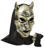 narrenwelt Teufelsmaske mit Haube 3 Farben Accessoire Halbmaske Maske Teufel Horror Halloween Motto Party Event