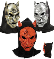 narrenwelt Teufelsmaske mit Haube 3 Farben Accessoire Halbmaske Maske Teufel Horror Halloween Motto Party Event
