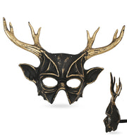 narrenwelt Horrormaske Geweih – Mystisches Accessoire Horror Maske Halbmaske Halloween Motto Party Event