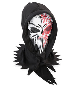 narrenwelt Horrormaske Bloody Reaper Maske gezackte Stoff-Kapuze ultimatives Grusel-Highlight  Halloween Cosplay (Kopie)