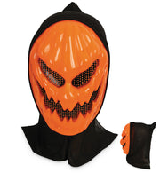 narrenwelt Kürbismaske mit Schwarzer Haube Kürbis Maske Horror Halloween Motto Party Event