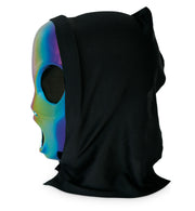 narrenwelt Maske Alien mit Haube Halbmaske metallic Halloween Grusel Accessoire