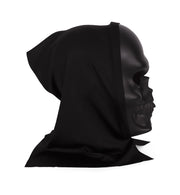 narrenwelt Maske Dark mit Haube – Düstere Totenkopf-Maske mit Kapuzen Haube Halloween Cosplay