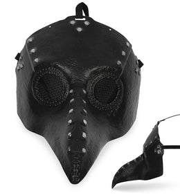 narrenwelt Pestdoktor Halbmaske in Leder-Optik – Düstere Pestmaske Schnabelmaske für Halloween & Festivals Mittelalter Halloween Cosplay