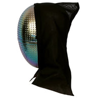 narrenwelt Fechtmaske mit Haube im Regenbogen-Look Halloween Horror Maske Cosplay