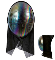 narrenwelt Fechtmaske mit Haube im Regenbogen-Look Halloween Horror Maske Cosplay