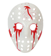 narrenwelt Hockey Halbmaske mit Blutflecken Horror Hockeymaske Maske Halloween Party Event