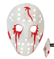 narrenwelt Hockey Halbmaske mit Blutflecken Horror Hockeymaske Maske Halloween Party Event