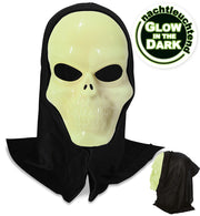 narrenwelt Schädel mit Haube Maske nachtleuchtend GID Glow in the Dark Horrormaske Halloween