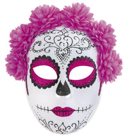 narrenwelt Maske Dia de los Muertos Pink Halbmaske Horror Halloween Party Event