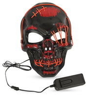 narrenwelt Horrormaske Leuchtmaske LED Horror LED-Technologie Halbmaske  Maske Horror Halloween Motto Party Event