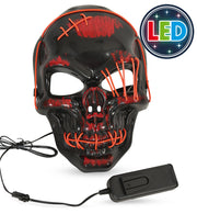 narrenwelt Horrormaske Leuchtmaske LED Horror LED-Technologie Halbmaske  Maske Horror Halloween Motto Party Event