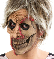 narrenwelt Horrormaske Latex mit Narbe Halbmaske  –  Gruseliges Accessoire Horror Maske  Halloween Motto Party Event