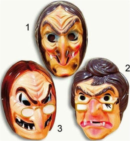 narrenwelt Hexenmaske Hexen Maske Halbsmaske mit Tuch Universalgröße Erwachsene Halloween