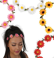 narrenwelt Blumen Stirnband Margeriten  in 4 Farben Headband Flower-Power Motto Party Karneval