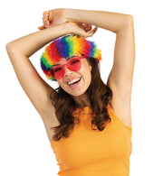 narrenwelt Regenbogen Stirnband leuchtend Rainbow Plüsch bunt  Party Pride Festival CSD Cosplay