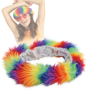 narrenwelt Regenbogen Stirnband leuchtend Rainbow Plüsch bunt  Party Pride Festival CSD Cosplay