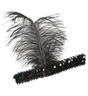 narrenwelt Charleston Stirnband mit großer Feder und Pailletten in 3 Farben Party Event Accessoire