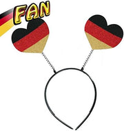 narrenwelt Fan Haarreif Herzen Schwarz-Rot-Gold Glitzer Wackel - Herzen Wabbles