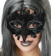 narrenwelt Domino Rabe Maske Federdomino Halloween Party Event Fasching