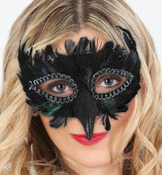 narrenwelt Domino Rabe Maske Federdomino Halloween Party Event Fasching