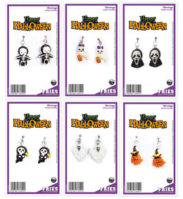 narrenwelt Ohrring Halloween Ohrstecker Geist Kürbis Scream Accessoires Fasching Event Karneval Motto Party