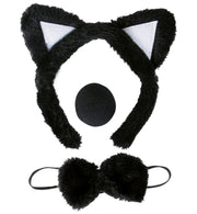 narrenwelt Katzen Set 3-teilig - Haarreif + Schleife + Nase Fasching Kostümparty Cosplay Event