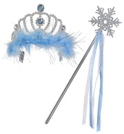 narrenwelt Set Schneezauber Diadem und Feenstab blau Königin Accessoires Fasching Event Karneval Party
