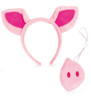 narrenwelt  Set Schweinchen rosa 2 teilig – Haarreif + Nase  Style Accessoires für Fasching Event Karneval Party