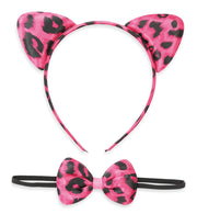 narrenwelt Leo Set Pink 2-teilig - verspielt und auffällig Haarreif + Schleife Fasching Kostümparty Cosplay Event
