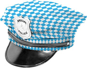 narrenwelt Polizeikappe 58 cm blau/weiß Polizist Bierpolizei Hut Polizei Wiesn Bayern Gaudi Event Schirmmütze
