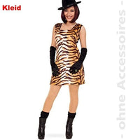 narrenwelt Kostüm Tisha Kleid Fasching Karneval Erwachsene Damen Tiger Kostüm: Größe: 36