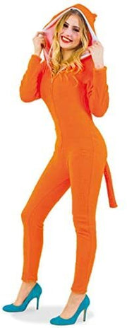 narrenwelt Neon - Suit orange Damen Overall-Neon Orange-mit Kapuze-Gr. 34