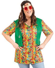 narrenwelt Kostüm Hippie Damen Oberteil in Westenoptik Gr. 50