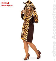 narrenwelt Kostüm Tiger Kleid mit Kapuze, Größe 54