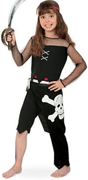 narrenwelt Kostüm PIRATIN 4-tlg. Oberteil, Hose, Gürtel und Stirnband in Gr. 128+140