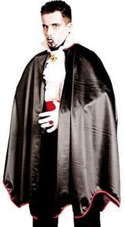 narrenwelt Kostüm Halloween Vampir Dracula Umhang XXL Cape schwarzer Überwurf Unisex L + XXL Erwachsene