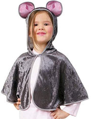 narrenwelt Kostüm Maus Cape Kind Mäuschen Umhang Maus 1 tlg.mit Kapuze Gr. 104