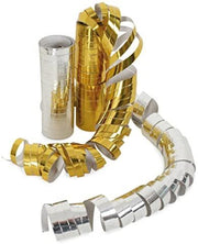 narrenwelt Luftschlangen Party metallic Gold Silvester Party Feier Accessoires 2erSet( 10 Ringe)