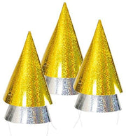 narrenwelt Silvesterhütchen Silvester Party Hut gold + silber 6 STK  Mottoparty