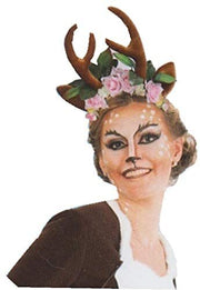 narrenwelt Haarreif REH REHLEIN mit Rosen rosa Geweih Event Alpenfest Dirndl Bayern Party Fasching