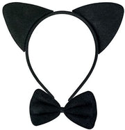 narrenwelt  Katze Haarreif und Schleife schwarz Katzen-Set klein, 2-tlg. Kostüm Accessoires