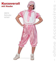 narrenwelt Baby Kostüm rosa 1 tlg Kurzoverall mit Haube Pyjamaparty Gr: S