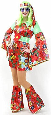 Hippie Eve Kleid mit Gürtel,Stulpen + Stirnband Gr. 40