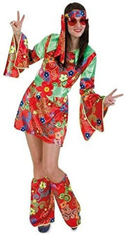 Hippie Eve Kleid mit Gürtel,Stulpen + Stirnband Gr. 44