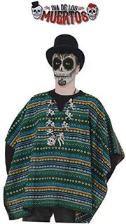 Poncho el Taco Zombie Halloween Horror Überwurf DIA DE LOS MUERTOS 1tlg. In Einheitsgröße Damen Herren Unisex