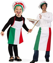 narrenwelt Kinderkostüm Kleiner Pizza Bäcker Pizza Mann 2 TLG. Set 128 / 140 PB Kinder Fasching Kostüm Schürze mit Mütze Kinderkostüm PIZZABÄCKER